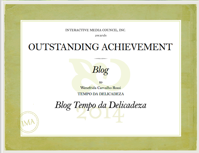 Outstanding Achievement - Tempo da delicadeza