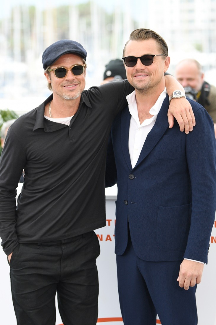 CANNES, FRANCE - MAY 22: Brad Pitt and Leonardo DiCaprio attend the photocall for "Once Upon A Time In Hollywood" during the 72nd annual Cannes Film Festival on May 22, 2019 in Cannes, France. (Photo by Daniele Venturelli/WireImage)